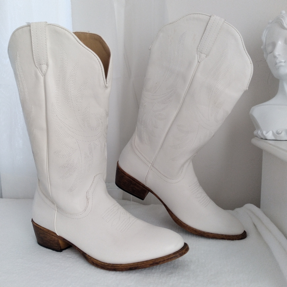 Silver Canyon Simple Western Wedding Cowgirl Boots, Stitched Formal Party Event